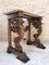 Antique Carved Console Table with Beige Marble Top 3