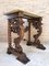 Table Console Antique Sculptée avec Plateau en Marbre Beige 3