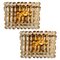 Gilt Brass, Metal & Crystal Glass Sconces Wall Lights from Kinkeldey, 1960s, Set of 2 1