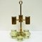 Norwegian Brass 3-Arm Candleholder with Green Glass Shades from Odel Messing, 1960s 3