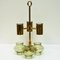 Norwegian Brass 3-Arm Candleholder with Green Glass Shades from Odel Messing, 1960s, Immagine 3