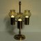 Norwegian Brass 3-Arm Candleholder with Green Glass Shades from Odel Messing, 1960s 2