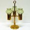 Norwegian Brass 3-Arm Candleholder with Green Glass Shades from Odel Messing, 1960s, Image 4