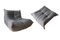 Fauteuil et Pouf Togo en Microfibre Gris par Michel Ducaroy pour Ligne Roset 1
