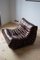 Vintage Dark Shiny Brown Togo Lounge Chair & Pouf Set by Michel Ducaroy for Ligne Roset, 1973, Set of 2 6