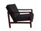 Dark Blue Linen Lounge Armchair by Zenon Bączyk for Swarzędzkie Furniture Factory, 1960s 3