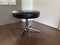 Vintage Modernist Chrome and Leather Stool Ottoman, 1970s, Image 1