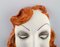 Weibliches Art Deco Gesicht aus handbemalter glasierter Keramik, Deutschland, 1950er 2