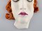 Weibliches Art Deco Gesicht aus handbemalter glasierter Keramik, Deutschland, 1950er 3