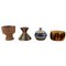 Bowls, Candlestick and Lidded Jar by Michael Andersen, Denmark, 1950s, Set of 4, Image 1