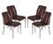 Chromed Steel and Soft Leather Dining Chairs by Gastone Rinaldi, 1960s, Set of 4 1