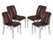 Chromed Steel and Soft Leather Dining Chairs by Gastone Rinaldi, 1960s, Set of 4, Image 1