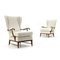 Armchairs in Ivory White Fabric from Framar, 1950s, Set of 2, Image 3