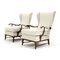 Armchairs in Ivory White Fabric from Framar, 1950s, Set of 2 4