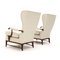 Armchairs in Ivory White Fabric from Framar, 1950s, Set of 2 6