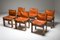 Monk Esszimmerstühle aus cognacfarbenem Leder von Tobia & Afra Scarpa für Molteni, 1974, 6er Set 6