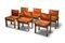 Cognac Leather Monk Dining Chairs by Tobia & Afra Scarpa for Molteni, 1974, Set of 6 1