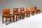 Cognac Leather Monk Dining Chairs by Tobia & Afra Scarpa for Molteni, 1974, Set of 6 3
