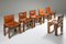 Cognac Leather Monk Dining Chairs by Tobia & Afra Scarpa for Molteni, 1974, Set of 6 5