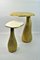 Side Table with White Rock Crystal and Brass Top by François-Xavier Turrou for Ginger Brown 4