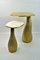 Side Table with White Rock Crystal and Brass Top by François-Xavier Turrou for Ginger Brown, Image 4
