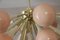Halber Vintage Sputnik Kronleuchter aus hellrosa Murano Glas und Messing in Beige 10