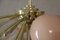 Halber Vintage Sputnik Kronleuchter aus hellrosa Murano Glas und Messing in Beige 16