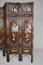 19th Century Asian 4-Panel Folding Screen in Carved Wood and Marquetry, Image 4