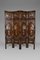 19th Century Asian 4-Panel Folding Screen in Carved Wood and Marquetry 2