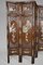 19th Century Asian 4-Panel Folding Screen in Carved Wood and Marquetry 3