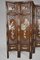 19th Century Asian 4-Panel Folding Screen in Carved Wood and Marquetry, Image 3