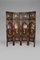19th Century Asian 4-Panel Folding Screen in Carved Wood and Marquetry 1