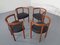 Teak & Leather Model 195 Dining Chairs by Ole Gjerløv-Knudsen & Torben Lind for France & Søn / France & Daverkosen, 1960s, Set of 4, Image 3