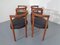 Teak & Leather Model 195 Dining Chairs by Ole Gjerløv-Knudsen & Torben Lind for France & Søn / France & Daverkosen, 1960s, Set of 4, Image 11