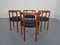 Teak & Leather Model 195 Dining Chairs by Ole Gjerløv-Knudsen & Torben Lind for France & Søn / France & Daverkosen, 1960s, Set of 4 2