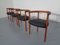 Teak & Leather Model 195 Dining Chairs by Ole Gjerløv-Knudsen & Torben Lind for France & Søn / France & Daverkosen, 1960s, Set of 4, Image 5