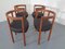 Teak & Leather Model 195 Dining Chairs by Ole Gjerløv-Knudsen & Torben Lind for France & Søn / France & Daverkosen, 1960s, Set of 4, Image 6