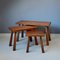 Oak Nesting Tables with Tapered Legs, 1960s, Set of 3 2