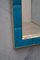 Azure Murano Glass and Brass Wall Mirror, 1980s 5