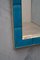 Azure Murano Glass and Brass Wall Mirror, 1980s, Image 5