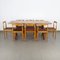 Dining Table & Chairs Set, 1960s, Set of 9 2