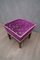 Mid-Century Walnut and Velvet Pouf, 1950s 4