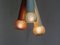 Mint Green & Beige Brass Ceiling Lamp, 1950s 8