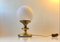 Vintage Danish Table Lamp in White Glass and Brass from ABO, 1970s, Image 3