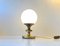 Vintage Danish Table Lamp in White Glass and Brass from ABO, 1970s, Image 2