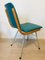 Chaise de Salon en Métal, Bois et Turquoise Eco-Cuir, 1960s 6
