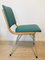 Chaise de Salon en Métal, Bois et Turquoise Eco-Cuir, 1960s 3