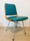 Chaise de Salon en Métal, Bois et Turquoise Eco-Cuir, 1960s 1