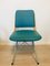 Metal, Wood & Turquoise Eco-Leather Dining Chair, 1960s 4