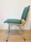 Metal, Wood & Turquoise Eco-Leather Dining Chair, 1960s 8